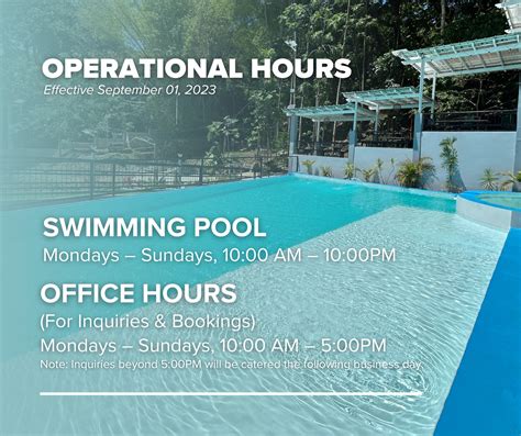 beyond 5pm|Operational Hours SWIMMING .